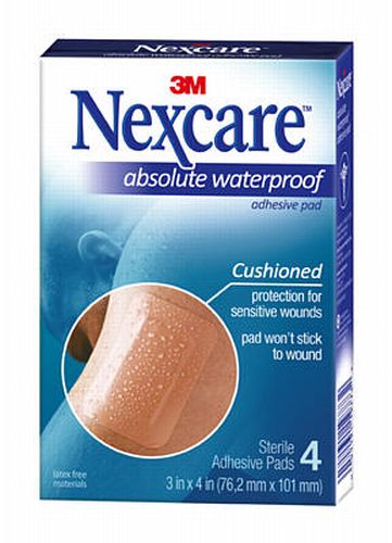 アレルケア 3M AWP34 Nexcare Absolute Waterproof Adhesive Gauze Pad 3 in x 4