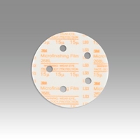 3M 268L Hookit Microfinishing Film Type D D/F Disc 5 in x NH 5 Holes 15 Micron - Micro Parts & Supplies, Inc.