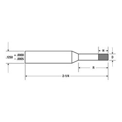 3M CBN Plated Mandrel, Type 1, 120, D=.090 in, R=1 in, 1/8 in x 2-1/4 in, 1 per case