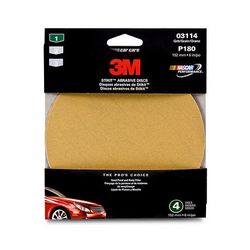3M Sanding Disc, 03114, 6 in, 180, 5 discs per pack, 40 packs per case