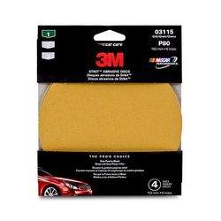 3M Sanding Disc, 03115, 6 in, 80, 10 per pack, 4 packs per case