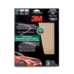 3M Sandpaper, 03005, 9 in x 11 in, 80, 3 sheets per pack, 40 packs per case