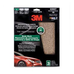 3M Sandpaper, 03007, 9 in x 11 in, 40, 3 sheets per pack, 40 packs per case