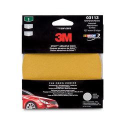 3M Sanding Discs, 03113, 5 in, Assorted 40, 80, 180, 40 per case