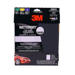 3M Wetordry Sandpaper, 03021, 9 in x 11 in, Assorted, 4 sheets per pack, 40 packs per case