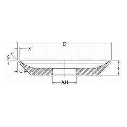 3M CBN Wheel 195DM 12V9, 4.00 in x 0.75 in x AH X=1/8 U=3/8 30°, B220, 1 per case