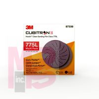 3M Cubitron II Hookit Clean Sanding Film Disc 775L 87338 Multi Pack 5 in x NH 80+ to 220+ 15 discs per pack 20 packs per case
