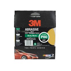 3M Sanding Disc, 31443, 6 in, P80C, 5 discs per pack, 20 packs per case