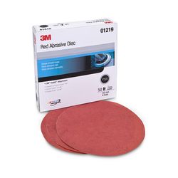 3M Red Abrasive Hookit Disc, 01219, 6 in, P320, 50 discs per box, 6 boxes per case