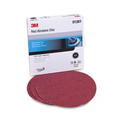 3M 01261 Red Abrasive Hookit Disc 6 in P80D - Micro Parts & Supplies, Inc.
