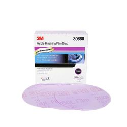 3M Purple Finishing Film Hookit Disc, 30668, 6 in, P1200, 50 discs per box, 4 boxes per case