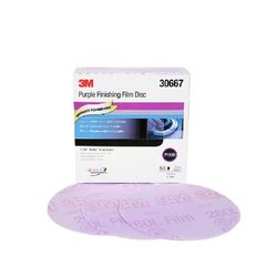 3M Purple Finishing Film Hookit Disc, 30667, 6 in, P1500, 50 discs per box, 4 boxes per case