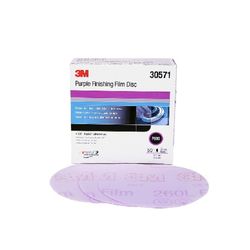 3M Purple Finishing Film Hookit Disc, 30571, 5 in, P600, 50 discs per box, 4 boxes per case