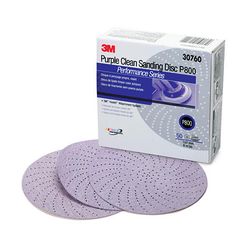 3M Purple Clean Sanding Hookit Disc 334U, 30760, 6 in, P800, 50 discs per box, 4 boxes per case