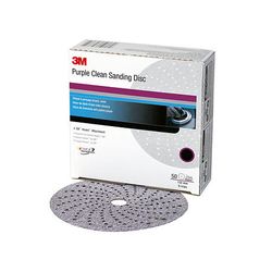 3M Purple Clean Sanding Hookit Disc 334U, 30761, 6 in, P600, 50 discs per box, 4 boxes per case