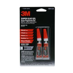 3M Super Glue Gel, 08122, 2 - .07 fl oz, 6 per case