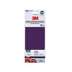 3M Premium Sandpaper, 03077, 3-2/3 in x 9 in, 180, 5 sheets per pack, 20 packs per case
