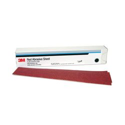 3M Red Abrasive Stikit Sheet, 01679, 2 3/4 in X 16 1/2 in, P80 D Weight, 25 sheets per box, 5 boxes per case