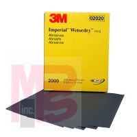 Wetordry(TM) Abrasive Sheet, 02020, 9 in x 11 in, 2000, 50 sheets per box, 5 boxes per case