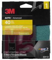 3M Sanding Disc with Stikit Attachment 3112  5 in  40 grit  3 discs per pack  20 packs per case