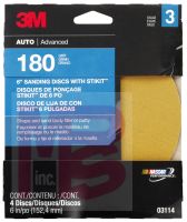 3M Sanding Disc with Stikit Attachment 3114  6 in  180 grit  4 discs per pack  20 packs per case