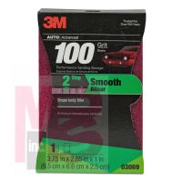 3M Performance Sanding Sponge 3069  1 inch x 2-5/8 inch  100 Grit