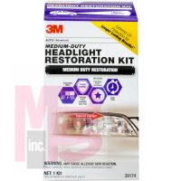 3M Medium Duty Headlight Restoration Kit with Quick Clear Coat 39174 4 per case