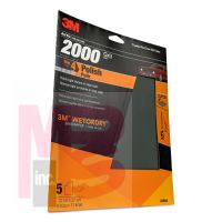 3M Wetordry Sandpaper 32044 2000 Grit 9 inch x 11 inch 5 per pack 20 per case