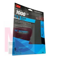 3M Wetordry Sandpaper 32021 1000 Grit 9 inch x 11 inch 5 per pack 20 per case