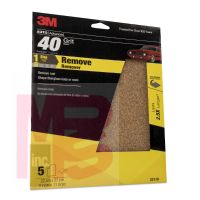 3M Sandpaper 32118  9 in x 11 in  40 Grit  5 sheets per pack  20 packs
