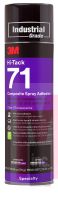 3M Hi-Tack Composite Spray Adhesive 71 Clear  Net Wt 18.04 oz 12 cans per case
