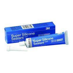 3M Super Silicone Seal, 08661, Clear, 3 oz Tube, 12 per case