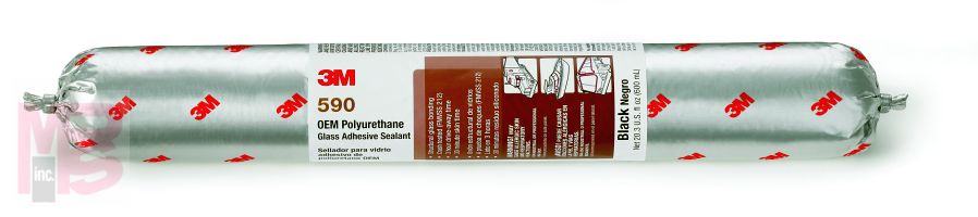 3M 590 Polyurethane Glass Adhesive Sealant Black  600 mL Sausage Pack - Micro Parts & Supplies, Inc.