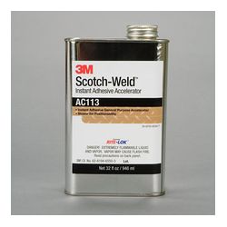 3M AC113 Scotch-Weld(TM) General Purpose Instant Adhesive Accelerator Clear/Light Amber  32 fl oz - Micro Parts & Supplies, Inc.