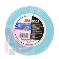 3M Printable Repulpable Single Coated Splicing Tape 9103 Blue 24mm x 55m 36 per case Bulk