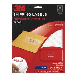 3M Shipping Labels 3500-S, 2 in x 4 in, 10/sheet, 25 sheets/pk