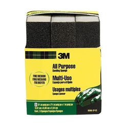 3M Sanding Sponge 908NA-3P-CC, 3 3/4 in x 2 5/8 in x 1 in (9,522 cm x 6,66 cm x 2,54 cm) Fine/Medium, 3pk