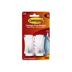 Command Deco Hooks 17080 Medium White