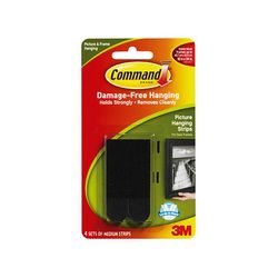 Command Picture Hanging Strips 17201BLK Medium Black