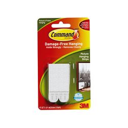 Command Picture Hanging Strips 17201-4pk Medium White