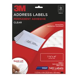 3M Address Labels 13500-C, 1 1/3 in x 4 in, 14/sheet, 10 sheets/pk