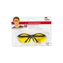 3M TEKK Protection Sports-Inspired Safety Eyewear, Semi-rimles Design, Yellow Lenses.