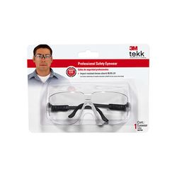 3M 90750-80025T TEKK Protection(TM) Professional Safety Eyewear Black Frame with Clear Lens - Micro Parts & Supplies, Inc.