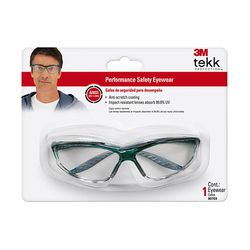 3M 90703-80025T TEKK Protection(TM) Sports-inspired Safety Eyewear Green Frm, Clear Lens - Micro Parts & Supplies, Inc.