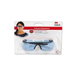 3M TEKK Protection Sports-inspired Safety Eyewear 90965-80025T, Rimless Design, Light Blue Lenses