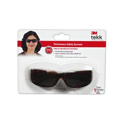 3M TEKK Protection Classics Series Safety Eyewear 90192-80025T, Tortoise Frame, Gray Lens