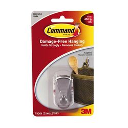 3M 17072BN Command Accent Hook Small Brushed Nickel - Micro Parts & Supplies, Inc.