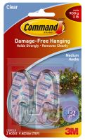 3M 17091CLR-ES Command Medium Clear Hooks Clear Strips - Micro Parts & Supplies, Inc.