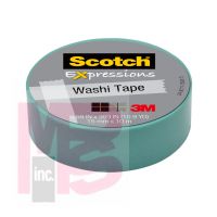 3M Scotch Expressions Washi Tape C314-BLU2  .59 in x 393 in (15 mm x 10 m) Pastel Blue