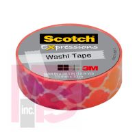 3M Scotch Expressions Washi Tape C314-P19  0.59 in x 393 in (15 mm x 10 m) Quatrefoil Sunset